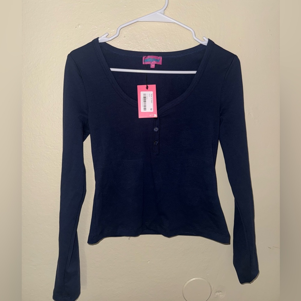 Edikted Dark Blue Long Sleeve Top